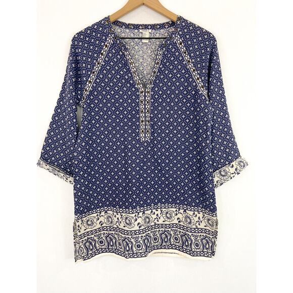 Women's 100% Cotton Forever 21 Boho Lagenlook Tunic Top size Small - Picture 1 of 7